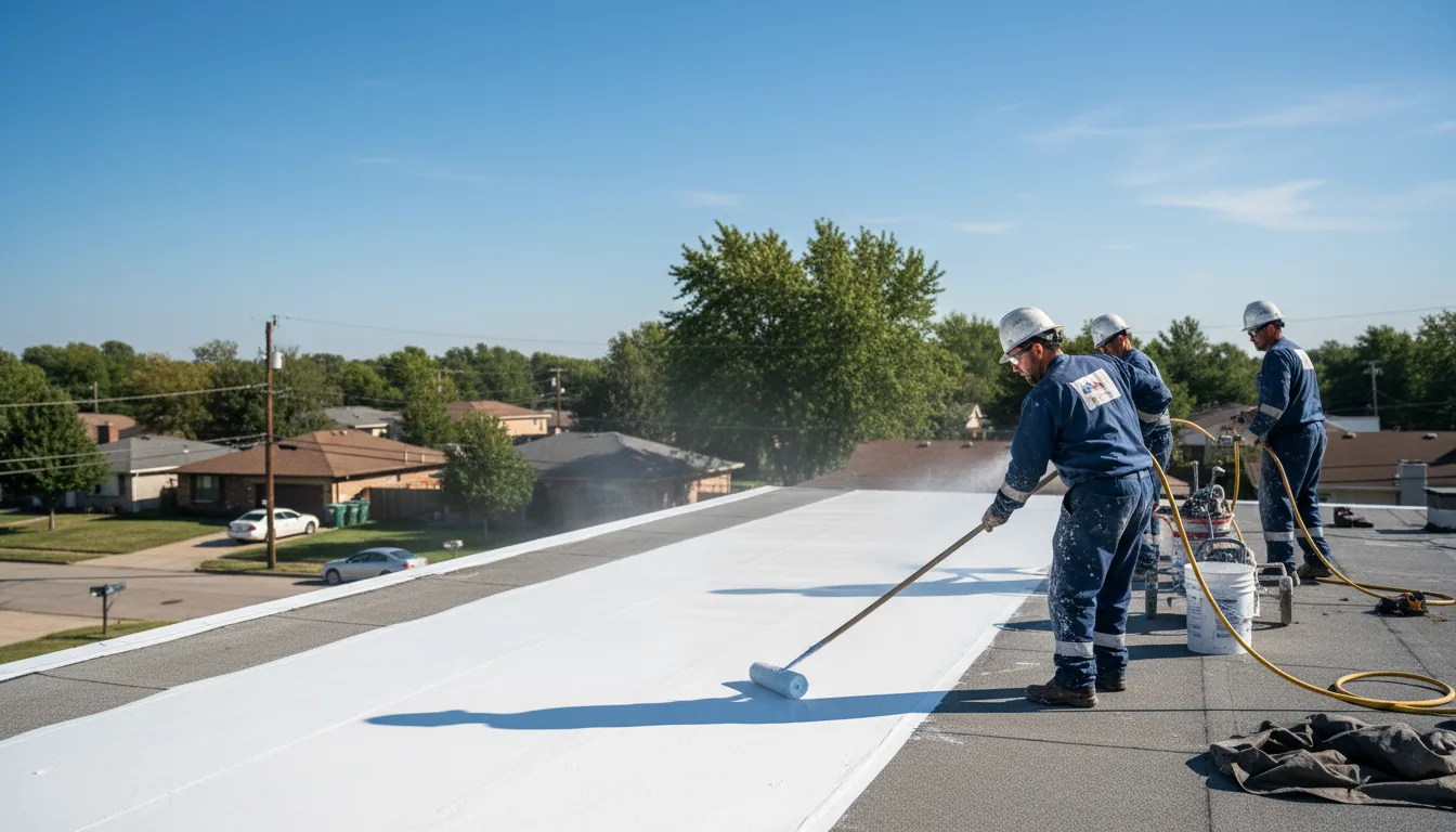 Commercial roof coating in Versailles, NY near me